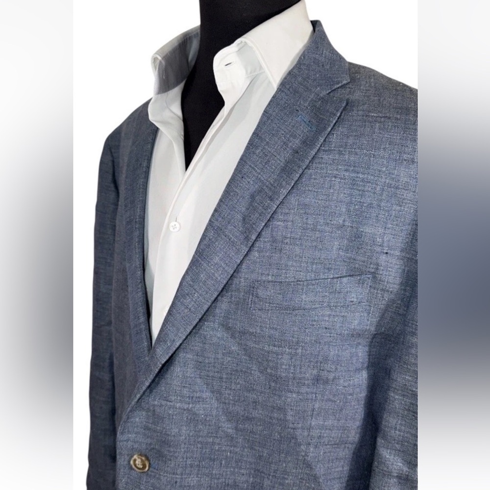 JOS A BANK 1905 100% LINEN BLUE SPORT COAT SZ 46R